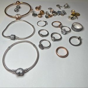 HUGE Pandora lot with charms,bracelets,clips,rings and more. Offers welcome!